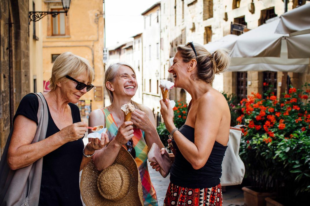 Taking a break over gelato