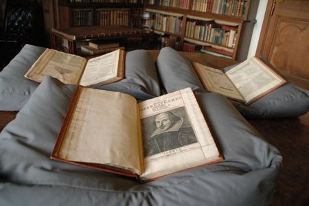 The three volumes of the newly-discovered copy of Shakespeare's First Folio.