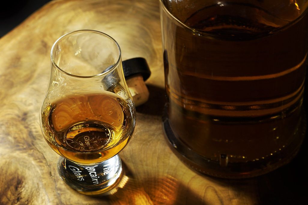 A glass of whiskey