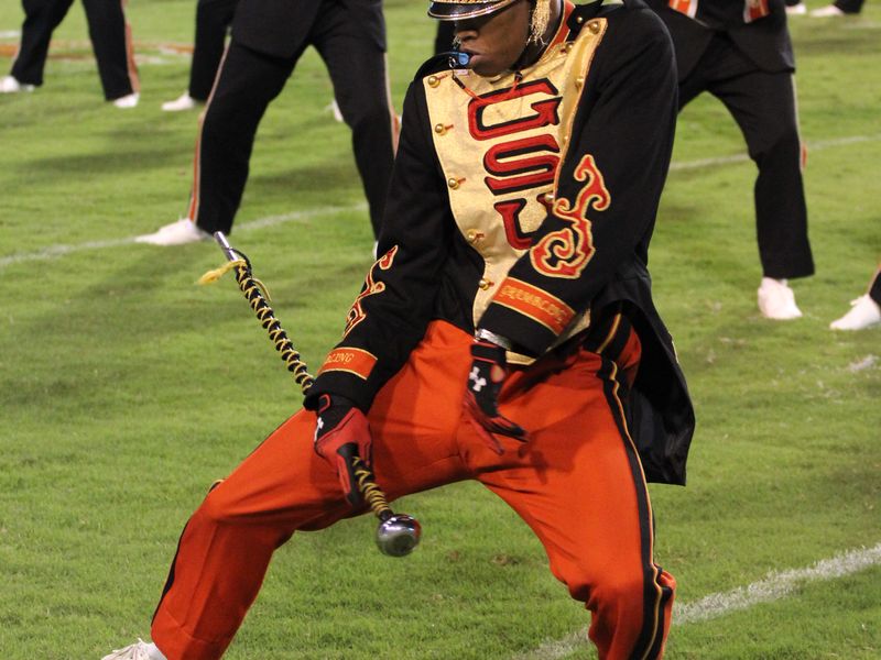 A Black College Drum Major shows his dancing moves. Smithsonian Photo