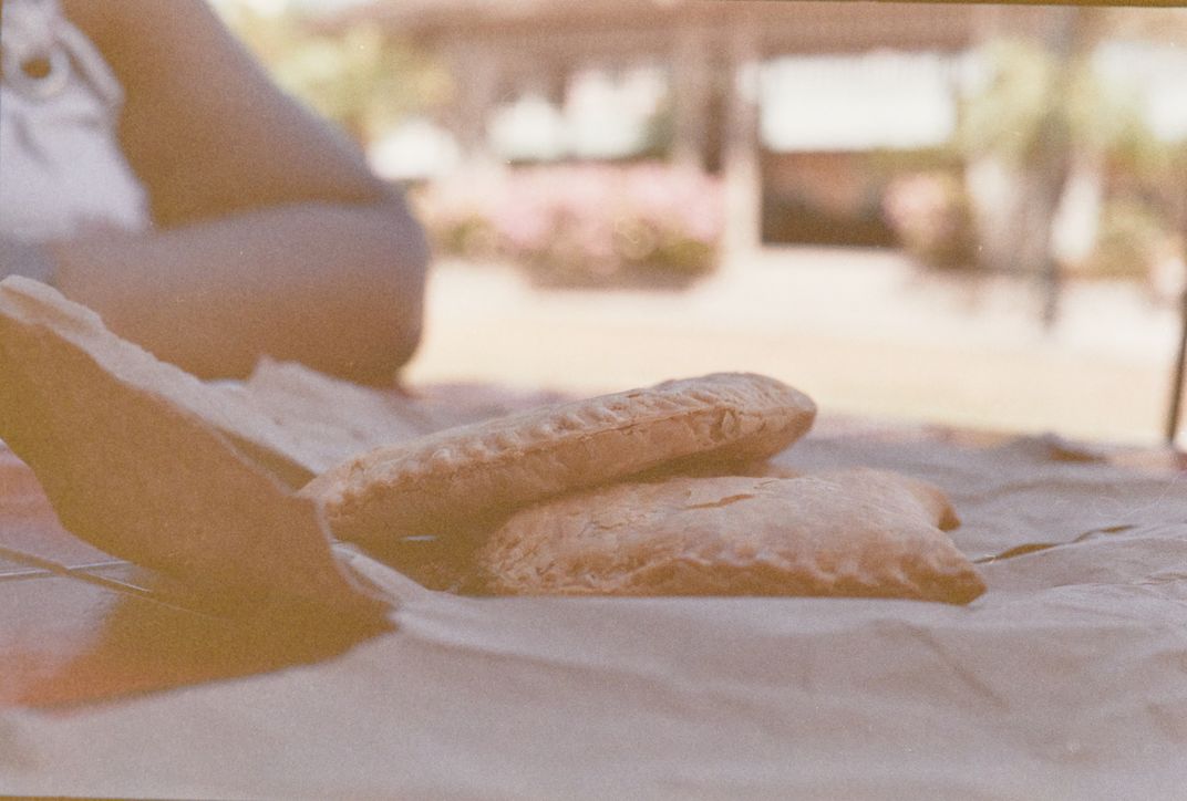 Two beef patties in Montego Bay Jamaica
