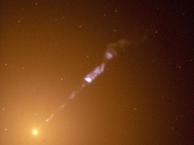 An optical light image of a black hole’s jet from the galaxy M87 