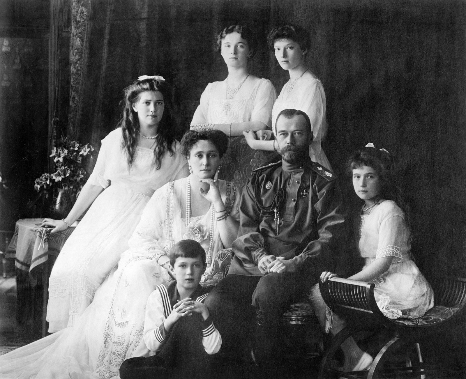 Emperor Nicholas II Empress and daughter Olga Russian Romanov Royalty Postcard 