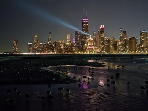 Chicago skyline at night thumbnail