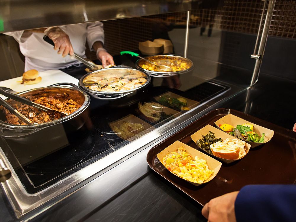 Tray with food on it