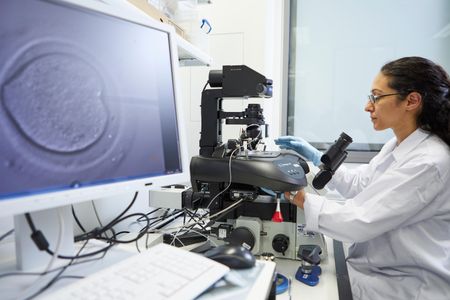 Kathy Niakan at work in the lab
