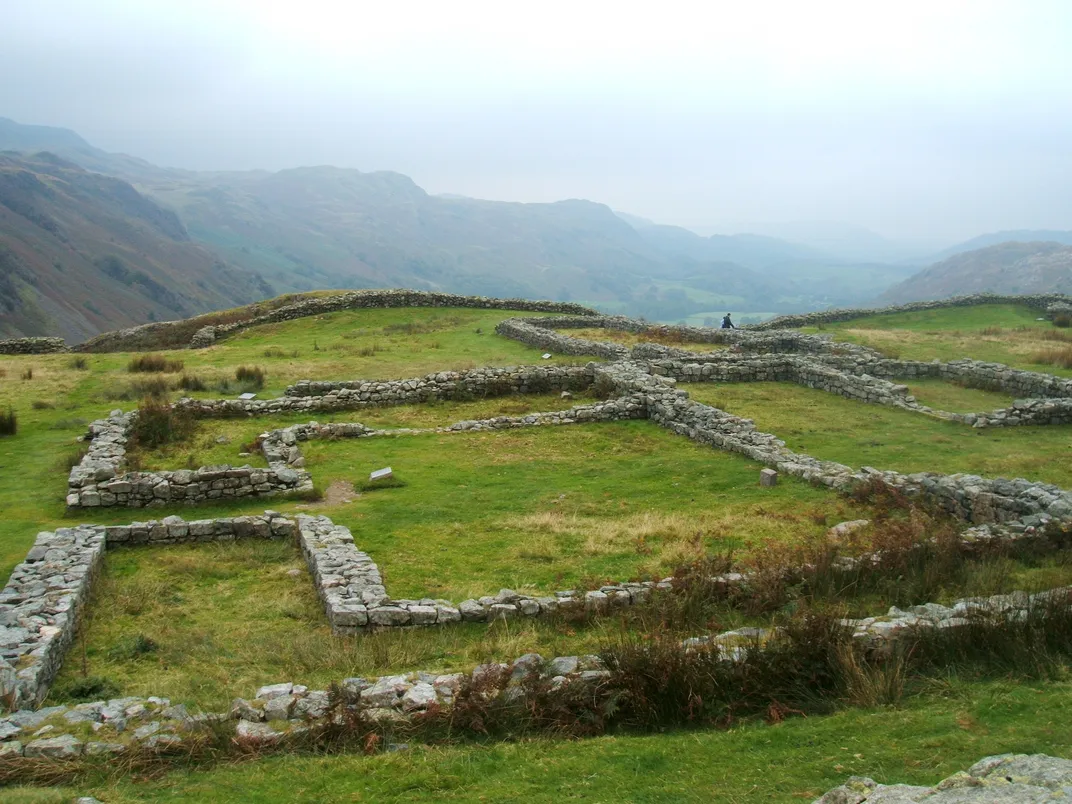 Remains of Roman fort at Hardknot Pass