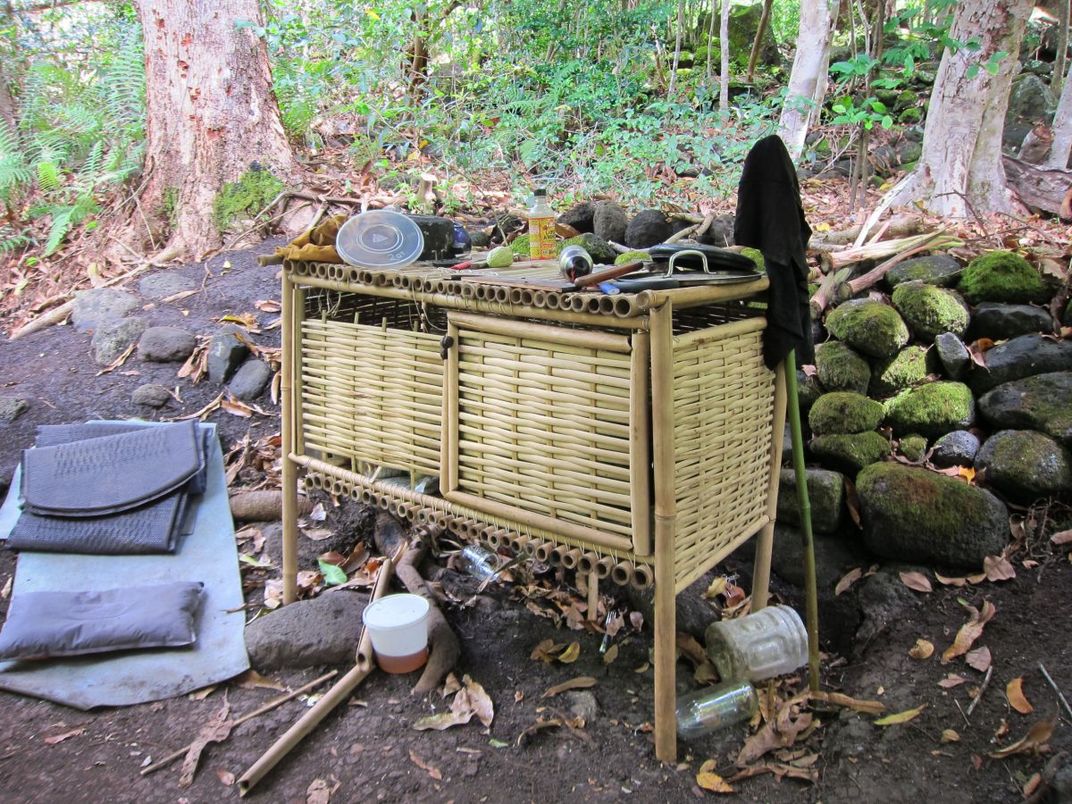 A handmade cabinet is a little luxury for squatters in the valley.