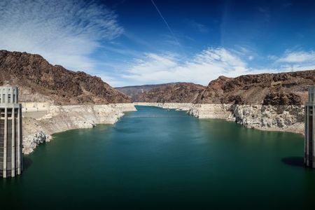 Lake Mead photographed from the Hoover Dam in Nevada