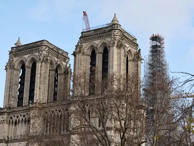 Paris&#39; Notre-Dame Cathedral under renovation on December 8, 2023