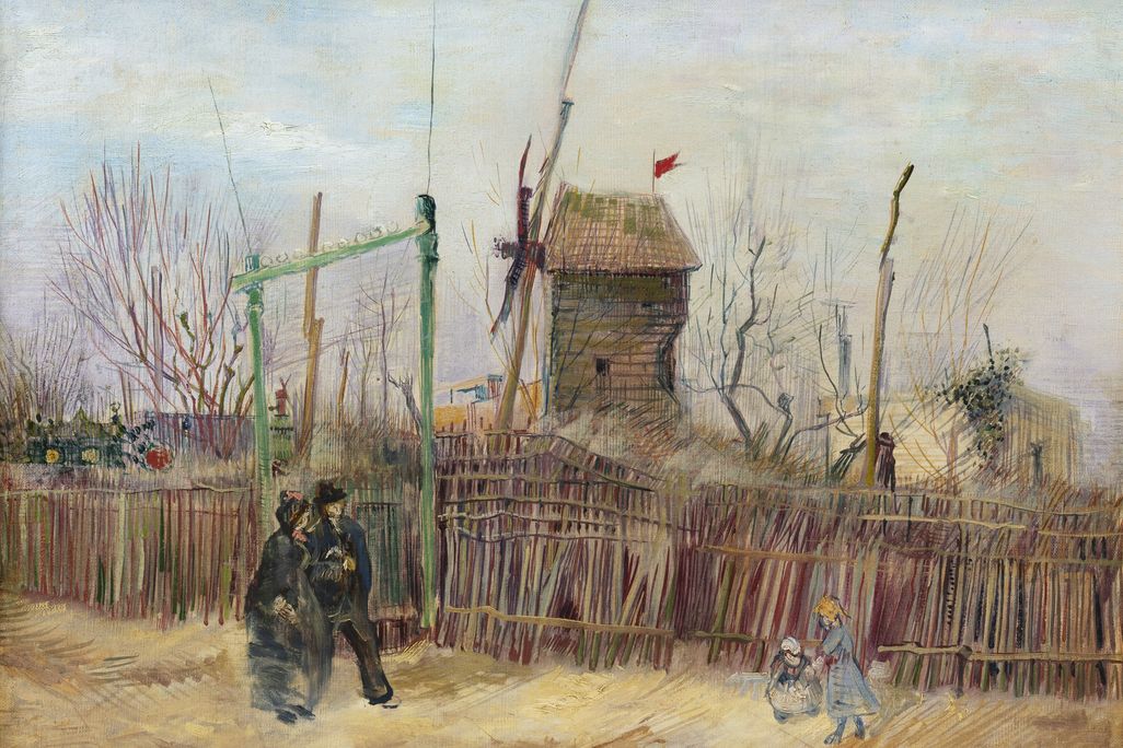 Vincent van Gogh Scène de rue à Montmartre (Impasse des Deux Frères et le Moulin à Poivre), 1887