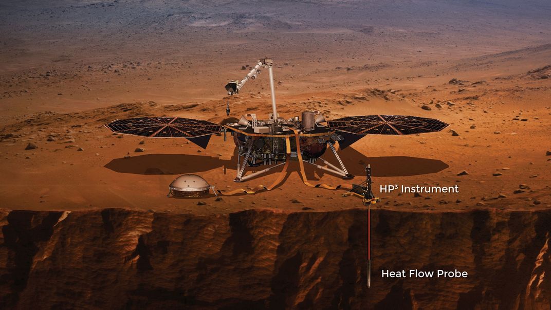 Artistic rendering of InSight's heat probe