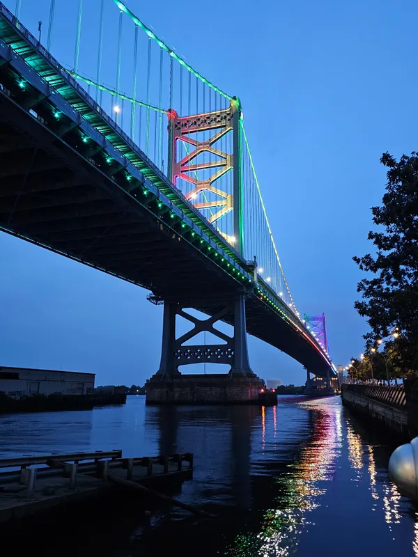 Benjamin Franklin Bridge Celebrating Pride Month thumbnail