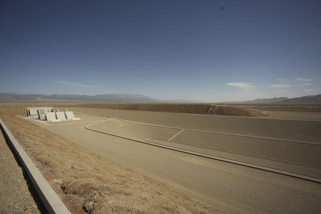 A monument at the site titled 45°, 90°, 180°