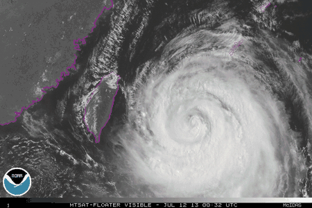 Satellite imagery from NOAA shows the hurricane just a few hours ago.