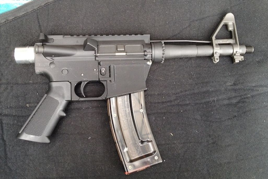 The lower on this gun was made with a 3D printer.
