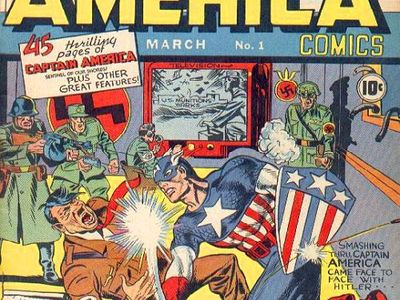 The cover of Captain America Comics #1, by Joe Simon and Jack Kirby.