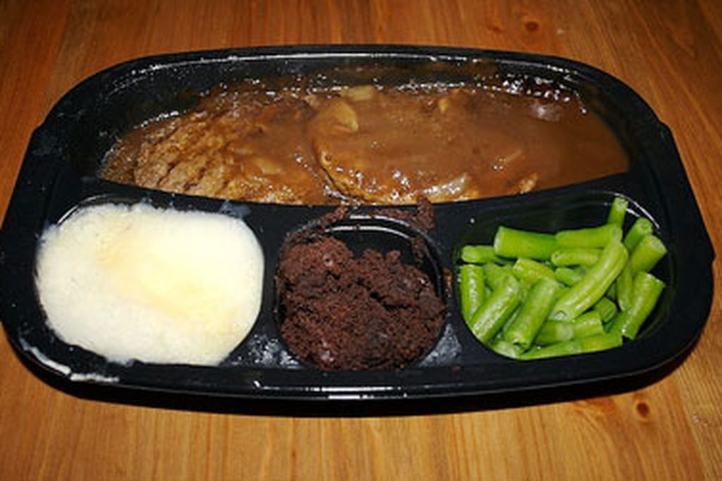 Salisbury steak TV dinner
