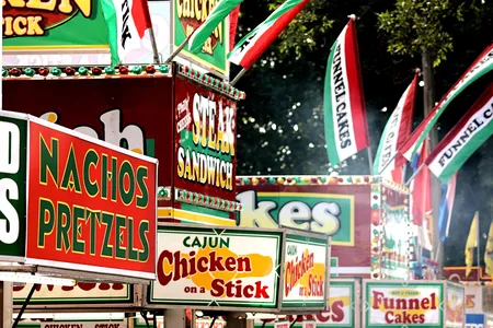 Some of the more traditional offerings at the Iowa State Fair. This year's fair food includes deep fried cheddar bacon cheese on a stick.