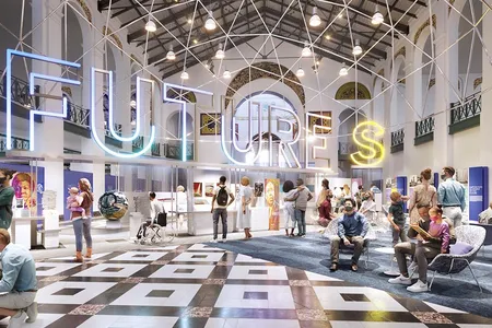 Artist's rendering of "Futures," an upcoming exhibition at the Smithsonian's Arts and Industries Building