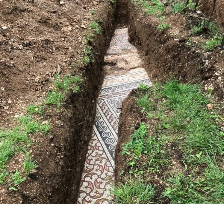 Ancient Roman mosaic floor