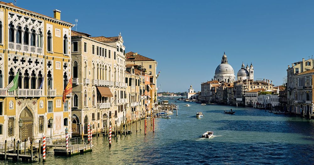 One of Venice's waterways with buildings overlooking