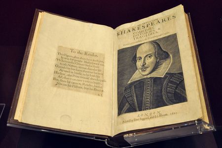 A First Folio kept at the Victoria and Albert Museum in London, U.K.
