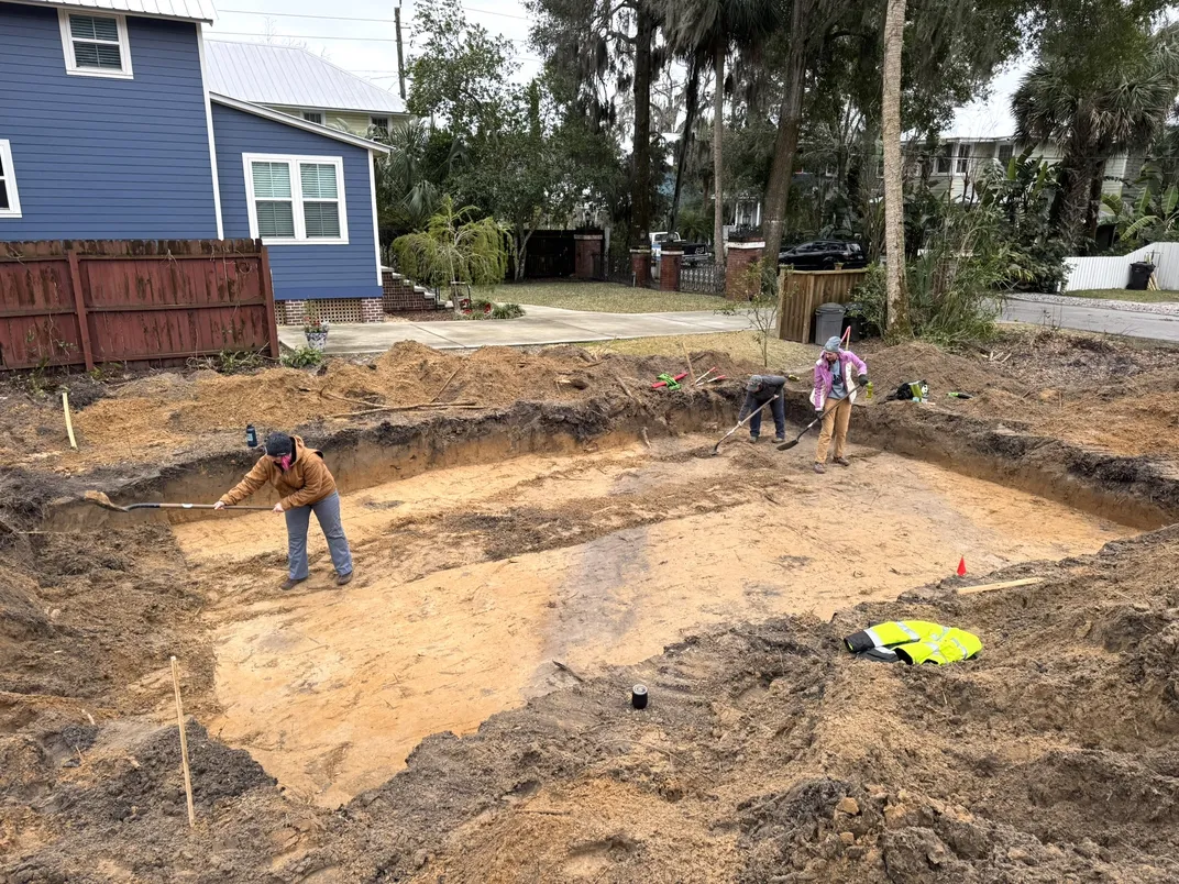 Archaeologists excavate the site in St. Augustine's historic Lincolnville neighborhood.