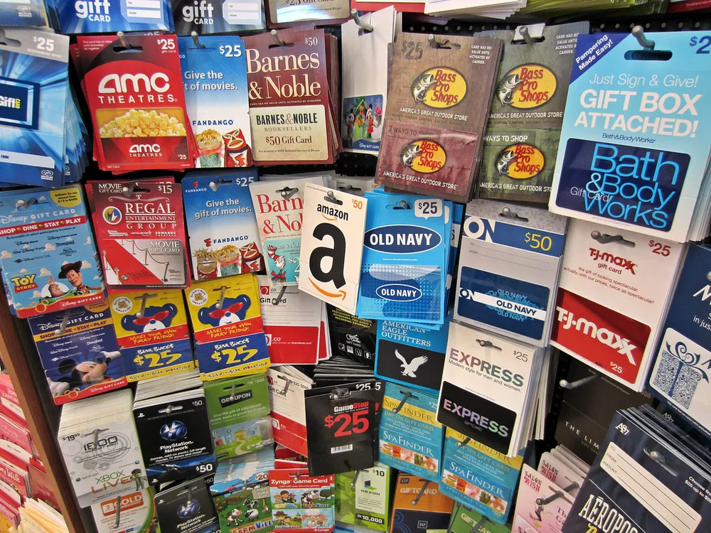 Gift cards at a store