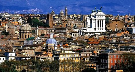 View from Piazza Garibaldi in Rome