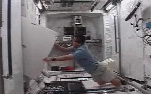 The International Space Station opens a new European module.