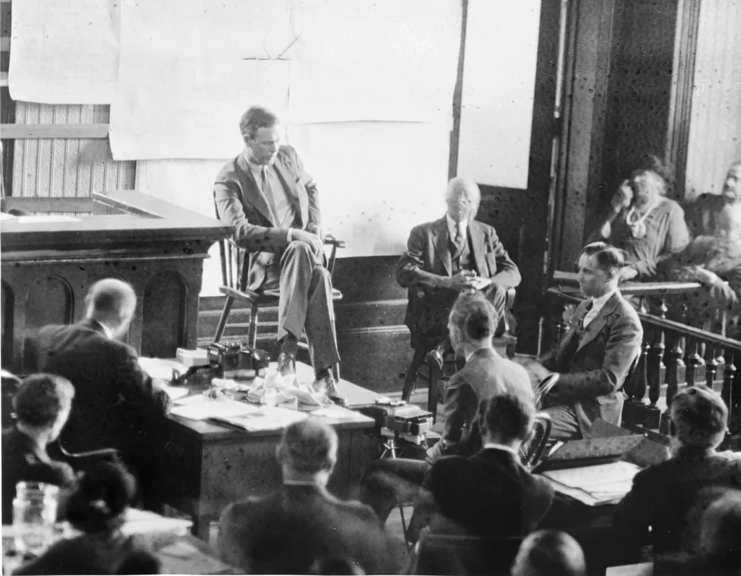 Aviator Charles Lindbergh testifies at Bruno Hauptmann's trial.