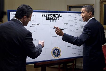 Even the President of the United States takes time away from work to fill out his bracket.