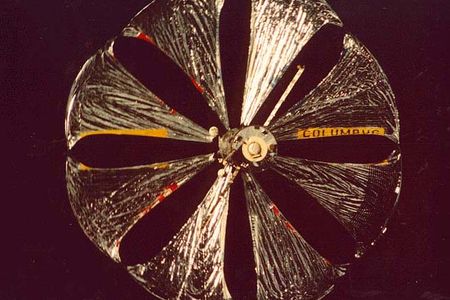 The Znamya 2 mirror-solar sail, deployed.