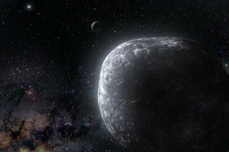 An artist's illustration of a planet-like body in the Kuiper belt.