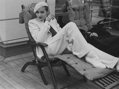 Marlene Dietrich by Paul Cwojdzinski on the SS Europa, 1933, Cherbourg, France, 1933
