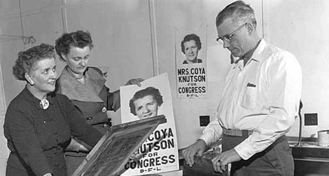 Coya Knutson campaigning for Congress