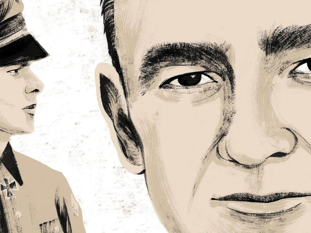 Illustration of Joe McCarthy and a German soldier