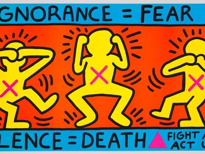 "Ignorance = Fear / Silence = Death" by Keith Haring, 1989