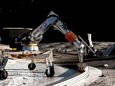 Additive manufacturing could be used for creating concrete structures on the moon.