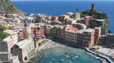 A pre-flood view of Vernazza