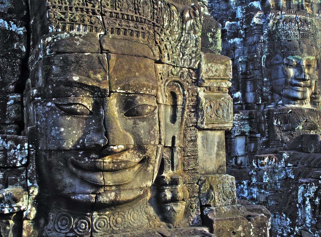 Close up of sculpture at Bayon, Angkor Thom