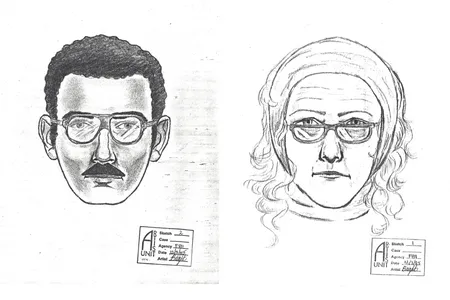 Police sketches of the man and woman who stole Willem de Kooning's&nbsp;Woman-Ochre&nbsp;from the University of Arizona Museum of Art in November 1985