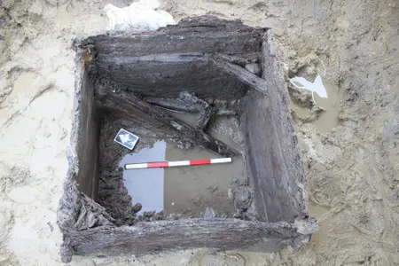 Carpentry waste inside one of the Roman-era wells discovered in England.