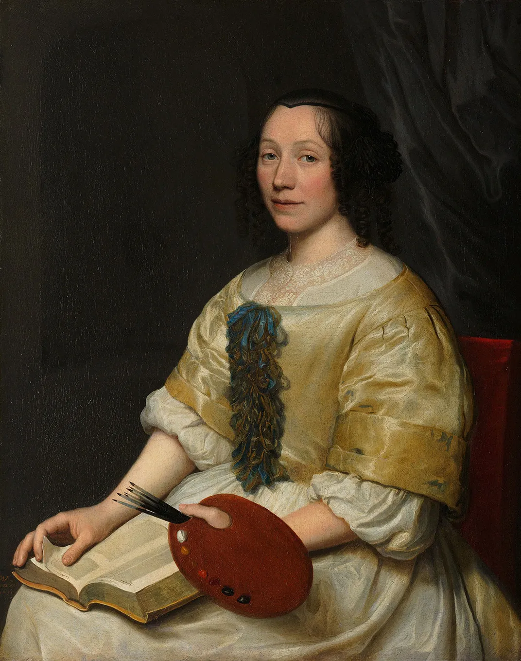 Portrait of Maria van Oosterwijck, Wallerant Vaillant, 1671