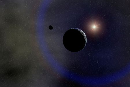 Cunitz was among the few who saw the truth in Johannes Kepler’s laws of planetary motion, which stated that planets moved in elliptical orbits around the sun. Here, a concept drawing of the Earth and moon in orbit around the sun.