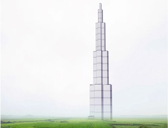 A rendering of the Sky City modular high-rise by Broad Sustainable Building.