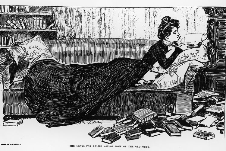 A Gibson girl illustration for Life magazine by Charles Dana Gibson,&nbsp;circa 1906