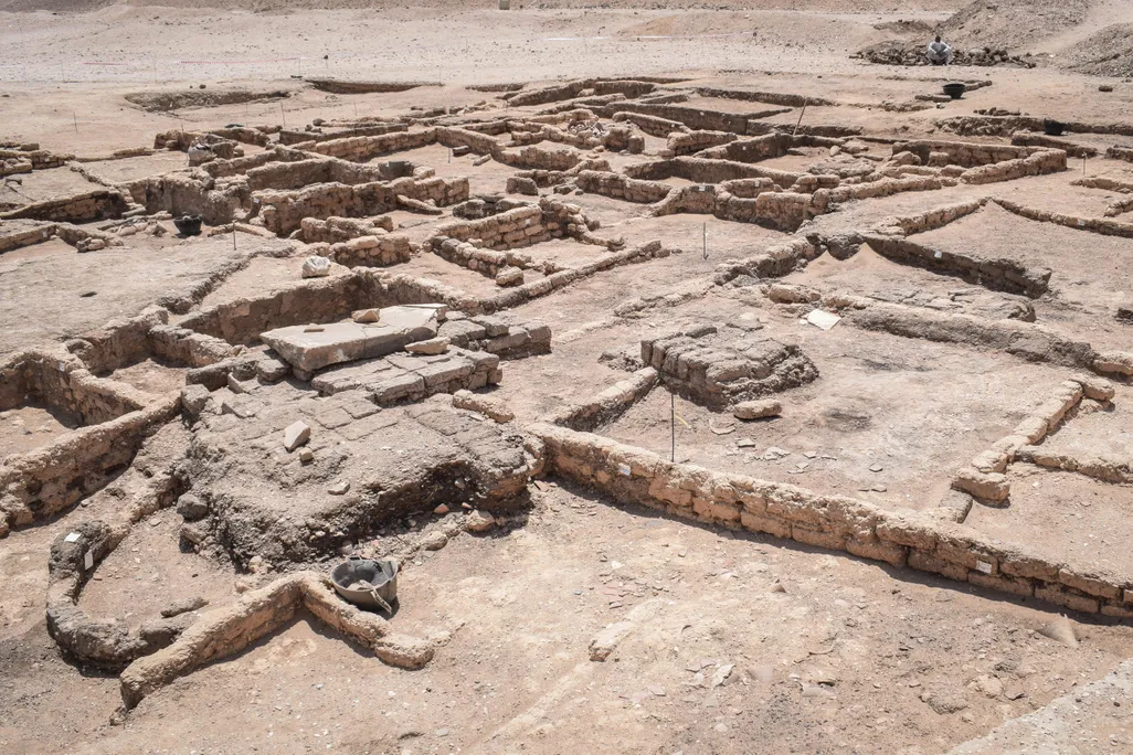 View of 'lost golden city' in Luxor
