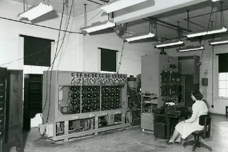 A woman operates an early decryption machine for the NSA’s progenitor